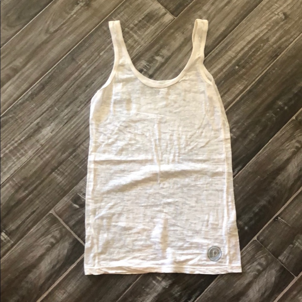 White Pure Barre tank, size M